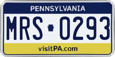 PA license plate MRS0293