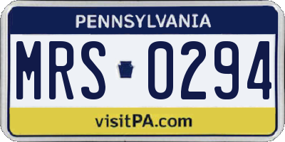 PA license plate MRS0294