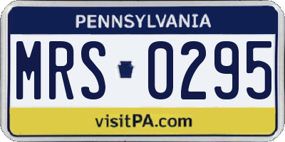 PA license plate MRS0295