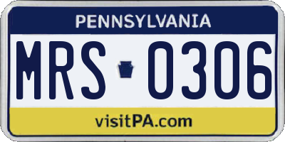 PA license plate MRS0306