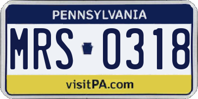 PA license plate MRS0318