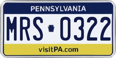 PA license plate MRS0322