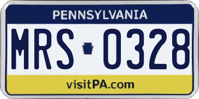 PA license plate MRS0328