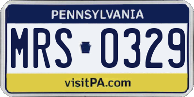 PA license plate MRS0329