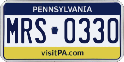 PA license plate MRS0330
