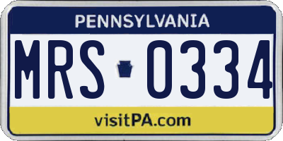 PA license plate MRS0334