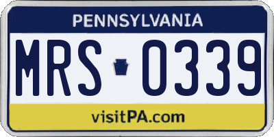 PA license plate MRS0339