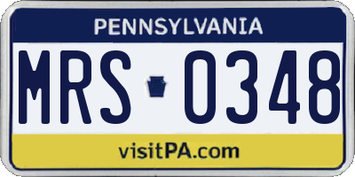 PA license plate MRS0348