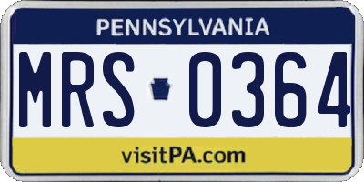 PA license plate MRS0364