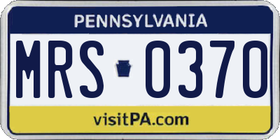PA license plate MRS0370