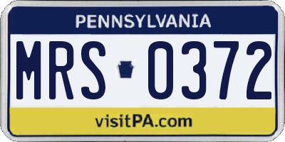 PA license plate MRS0372