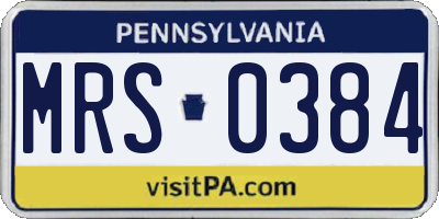 PA license plate MRS0384