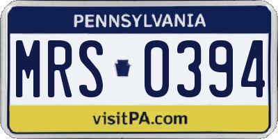 PA license plate MRS0394