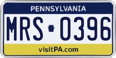 PA license plate MRS0396