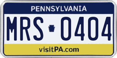 PA license plate MRS0404