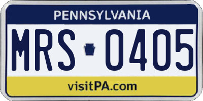 PA license plate MRS0405