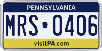 PA license plate MRS0406
