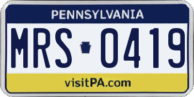 PA license plate MRS0419