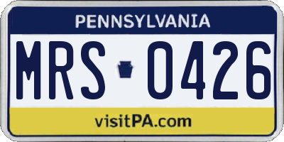 PA license plate MRS0426