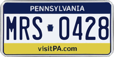 PA license plate MRS0428