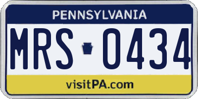PA license plate MRS0434