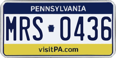 PA license plate MRS0436