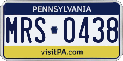 PA license plate MRS0438