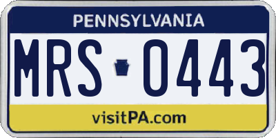 PA license plate MRS0443