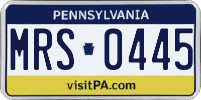 PA license plate MRS0445