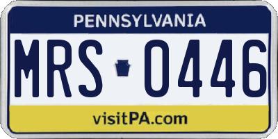 PA license plate MRS0446