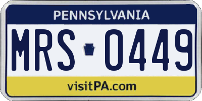 PA license plate MRS0449