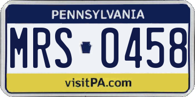 PA license plate MRS0458