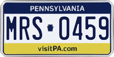 PA license plate MRS0459