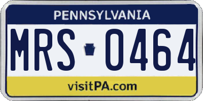 PA license plate MRS0464