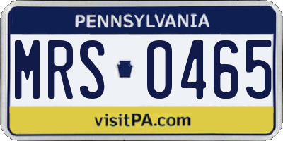 PA license plate MRS0465