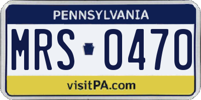 PA license plate MRS0470