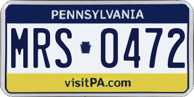PA license plate MRS0472