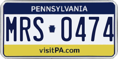 PA license plate MRS0474