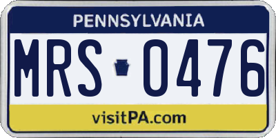 PA license plate MRS0476
