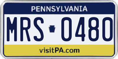 PA license plate MRS0480