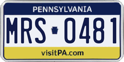 PA license plate MRS0481