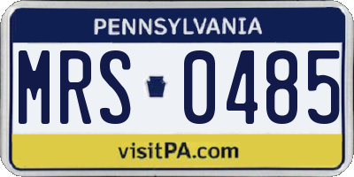 PA license plate MRS0485