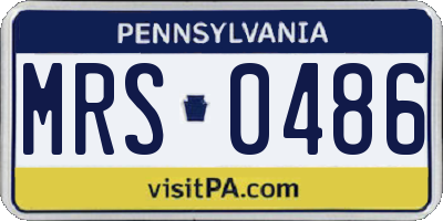 PA license plate MRS0486