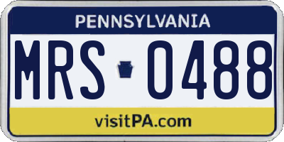 PA license plate MRS0488