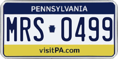 PA license plate MRS0499