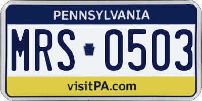 PA license plate MRS0503