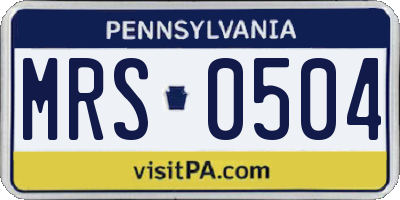 PA license plate MRS0504