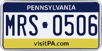PA license plate MRS0506