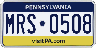 PA license plate MRS0508