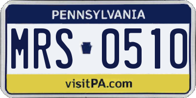 PA license plate MRS0510